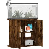 vidaXL Aquariumstandaard 81x36x73 cm bewerkt hout gerookt eikenkleurig