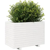 vidaXL Plantenbak 70x40x49,5 cm massief grenenhout wit