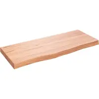 vidaXL Wastafelblad 100x40x(2-6) cm behandeld massief hout lichtbruin