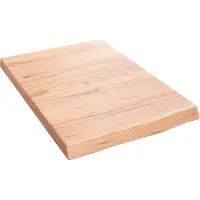 vidaXL Wastafelblad 40x60x(2-4) cm behandeld massief hout lichtbruin