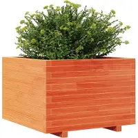 vidaXL Plantenbak 70x70x49,5 cm massief grenenhout wasbruin