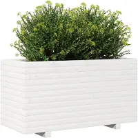 vidaXL Plantenbak 90x40x49,5 cm massief grenenhout wit