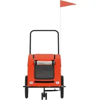 vidaXL Hondenfietstrailer oxford stof en ijzer oranje en grijs