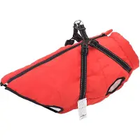 vidaXL Hondenjas met tuig, waterdicht, reflecterend, rood, maat L68
