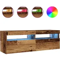 vidaXL Tv-meubel met LED 120x35x40 cm bewerkt hout oud hout