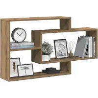 vidaXL Wandschap 104x20x58,5 cm bewerkt hout artisanaal eikenkleurig