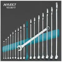 Hazet Ring-steeksleutelset 163-98/17 · Buitentwaalfkant tractieprofiel · 17-delig · 6 – 24