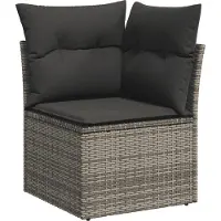 vidaXL 7-delige Loungeset met kussens poly rattan grijs