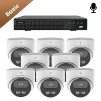 Dutch Security Systems 8x Beveiligingscamera set - Bedraad - Sony Dome Basic 2K - Wit -