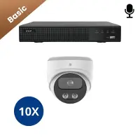 Dutch Security Systems 10x Beveiligingscamera set - Bedraad - Sony Dome Basic 2K - Wit -
