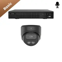 Dutch Security Systems 1x Beveiligingscamera set - Bedraad - Sony Dome Basic 2K - Zwart