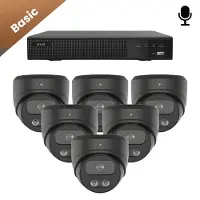 Dutch Security Systems 6x Beveiligingscamera set - Draadloos - Sony Dome Basic 2K - Zwart -