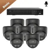 Dutch Security Systems 7x Beveiligingscamera set - Bedraad - Sony Dome Basic 2K - Zwart -