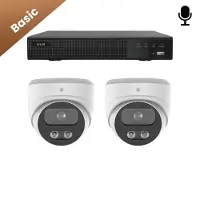 Dutch Security Systems 2x Beveiligingscamera set - Bedraad - Sony Dome Basic 2K - Wit -