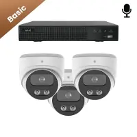 Dutch Security Systems 3x Beveiligingscamera set - Bedraad - Sony Dome Basic 2K - Wit -