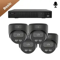 Dutch Security Systems 4x Beveiligingscamera set - Draadloos - Sony Dome Basic 2K - Zwart