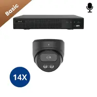Dutch Security Systems 14x Beveiligingscamera set - Bedraad - Sony Dome Basic 2K - Zwart -