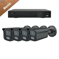 Dutch Security Systems 4x Beveiligingscamera set - Bedraad - Sony Bullet Basic 2K - Wit