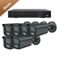 Dutch Security Systems 6x Beveiligingscamera set – Bedraad – Sony Bullet Basic 2K – Zwart