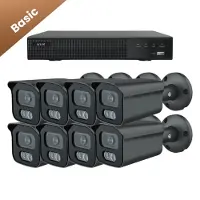 Dutch Security Systems 8x Beveiligingscamera set – Bedraad – Sony Bullet Basic 2K – Zwart