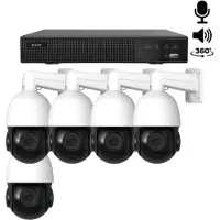Dutch Security Systems 5x Beveiligingscamera set - Draadloos - Sony PTZ 360 graden 2K - Wit