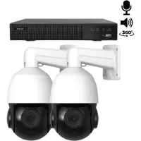 Dutch Security Systems 2x Beveiligingscamera set - Bedraad - Sony PTZ 360 graden 2K - Wit -