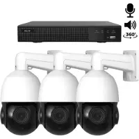 Dutch Security Systems 3x Beveiligingscamera set - Draadloos - Sony PTZ 360 graden 2K - Wit
