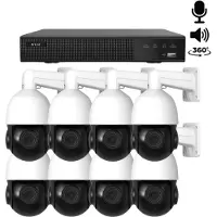 Dutch Security Systems 8x Beveiligingscamera set - Draadloos - Sony PTZ 360 graden 2K - Wit