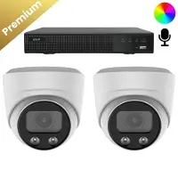 Dutch Security Systems 2x Beveiligingscamera set - Draadloos - Sony Dome Premium Full Color 4K - Wit