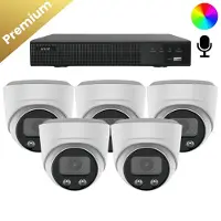 Dutch Security Systems 5x Beveiligingscamera set - Draadloos - Sony Dome Premium Full Color 4K - Wit -