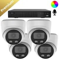 Dutch Security Systems 4x Beveiligingscamera set - Draadloos - Sony Dome Premium Full Color 4K - Wit