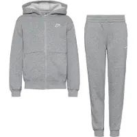 Nike Sportswear Club Fleece Trainingspak Full-Zip Hooded Kids Lichtgrijs Wit