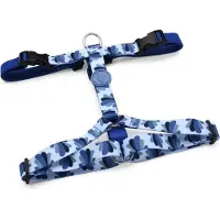 Morsø tuig voor hond h-tuig voor hond gerecycled splash blauw 40-55x1,5 cm
