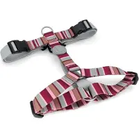 Morsö hondentuig h-tuig gerecycled skyline rood/roze 50-70x1,5 cm