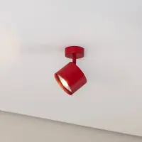 Argon Plafondspot Chloe verstelbaar 1-lamp, rood , dimbaar, rood, Woon-/ Eetkamer, metaal, Modern