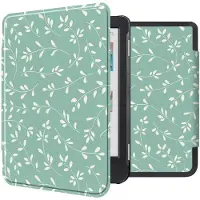 IMoshion Design Slim Hard Case Bookcase voor de Kobo Clara Colour / BW - Smoke Green Flowers