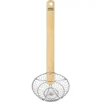 Kitchen Craft schuimlepel 33 cm RVS/bamboe zilver/naturel