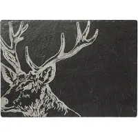 Sambonet Serveerplank Edelhert - 35x25 - Gegraveerd - Leisteen - Just Slate Company Scotland