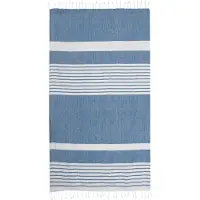 Sagaform Ella hamam gestreepte badhanddoek 145x250 cm Blauw