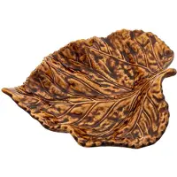 Bordallo Pinheiro -Schaaltje Birch leaf Gudrun brown - Claudia Schiffer - 2 stuks