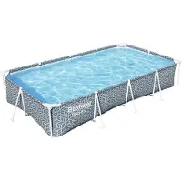 Bestway buisvormig bovengronds zwembad - Steel Pro - 366 x 201 x 66 cm - Rechthoekig - grafisch decor