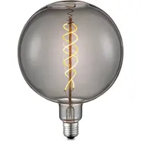 Home Sweet Home Edison Vintage LED filament lichtbron Globe - Rook - G180 Spiraal - Retro LED lamp - 18/18/23cm - geschikt voor E27 fitting - Dimbaar - 6W 180lm 1800K - warm wit licht