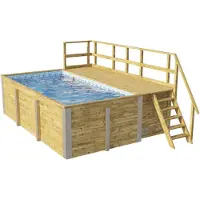 Weka Massief Houten Zwembad 595 Maat 1, Blauw/mosica