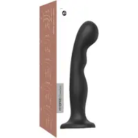 Strap-On-Me - dildo met zuignap - gebogen vorm - zwart - maat L