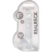 Realrock 8" / 20 cm Realistic Dildo With Balls - Transparent