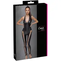 Cotelli Collection Jumpsuit met verleidelijke open benen - Zwart