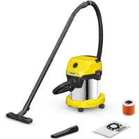 Kärcher WD 3 S V-15/4/20 stof- en waterzuiger - Vermogen 1000W - Capaciteit 15L - RVS tank - 4m slang