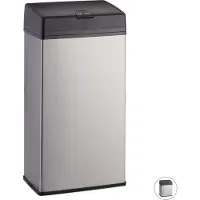 Relaxdays cosmetische container van roestvrij staal, prullenbak voor keuken en badkamer, met een soepele, drukknoopsluiting