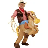 E-Carnavalskleding.nl Opblaasbare cowboy paarden pakken voor carnaval M/L