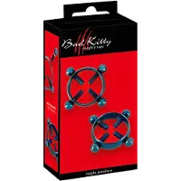 Bad Kitty - tepelklem sieraden - rond - blauw